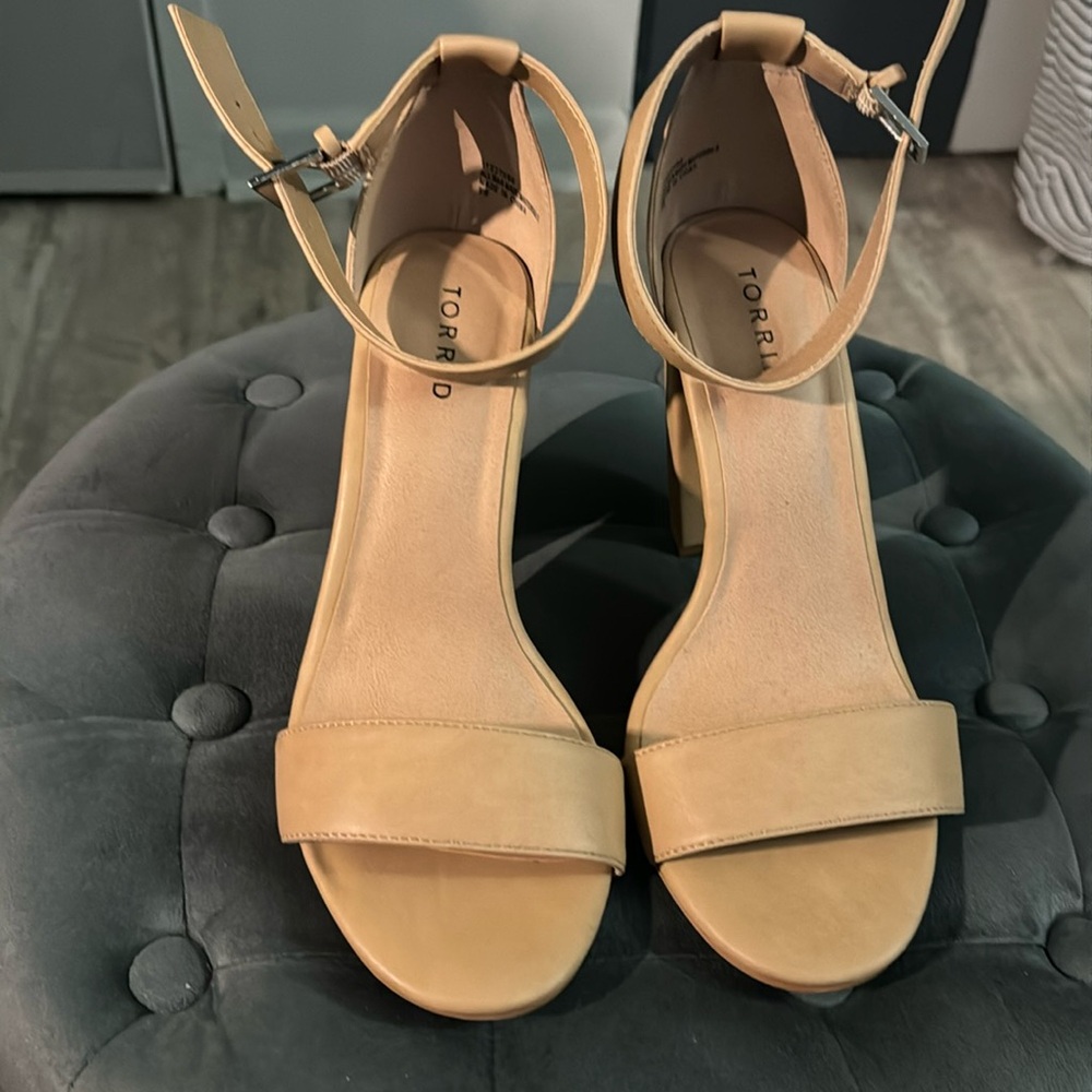 Sexy Nude Ankle Strap Heels